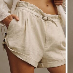 NWT Anthropologie Linen Blend Relaxed Fit Beach Shorts